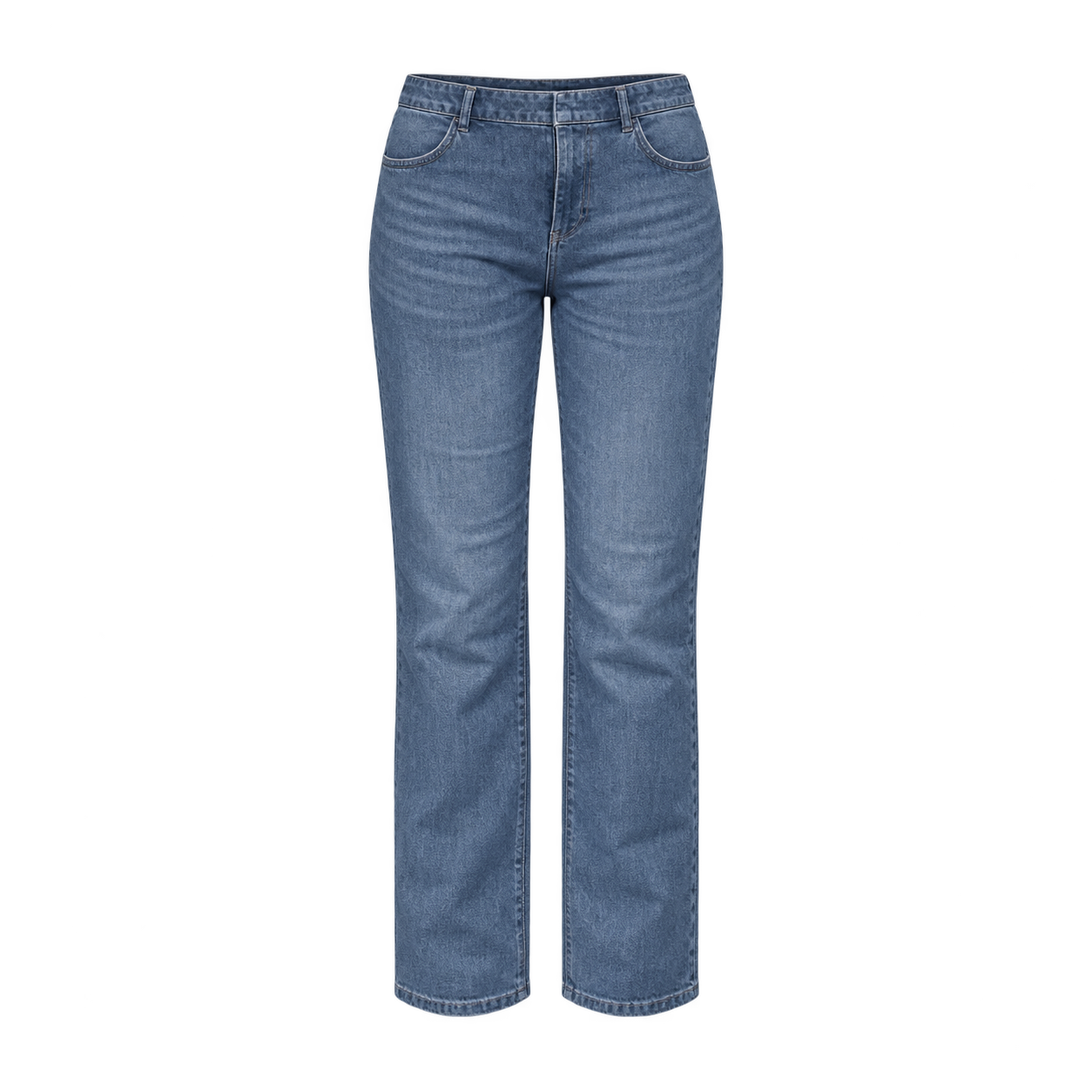 Gray Blue Washed Straight Jeans