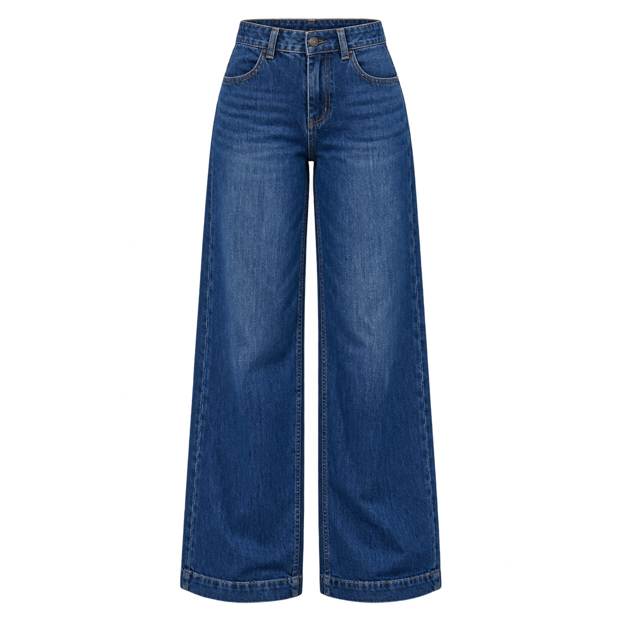 Jeans biru kaki lebar